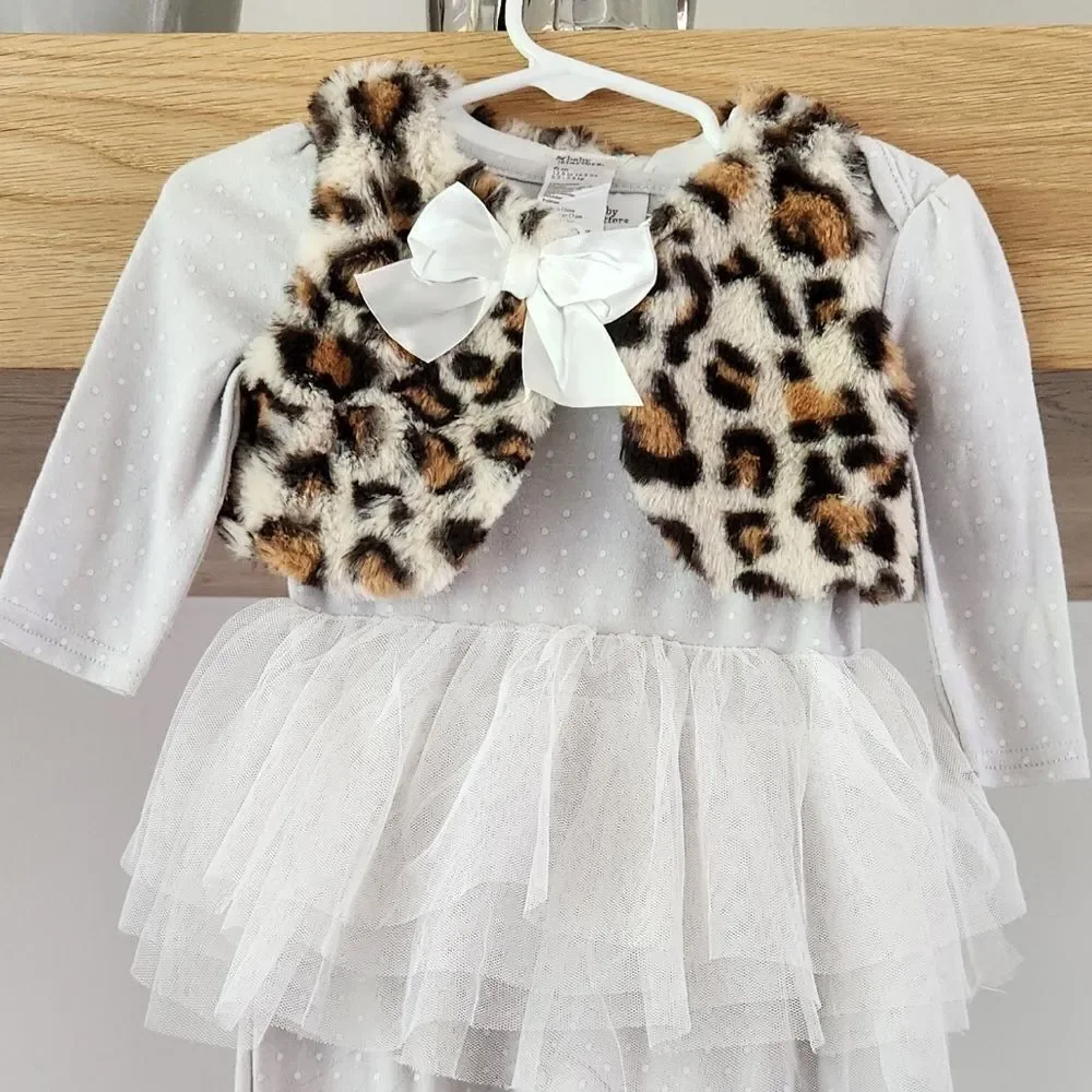 NWT Baby Starters Leopard Luxe Ballet Onesie/Footie